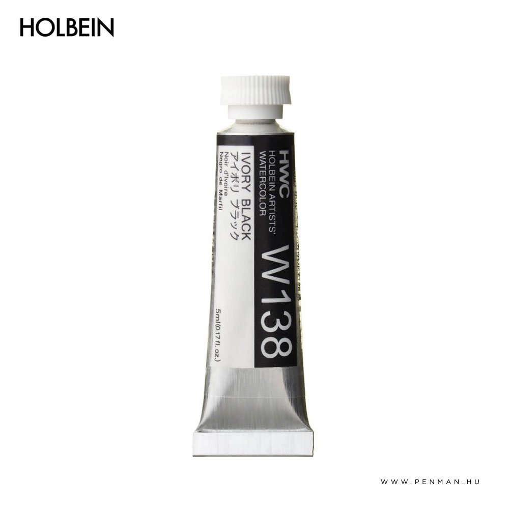holbein akvarell 5ml ivory black 001