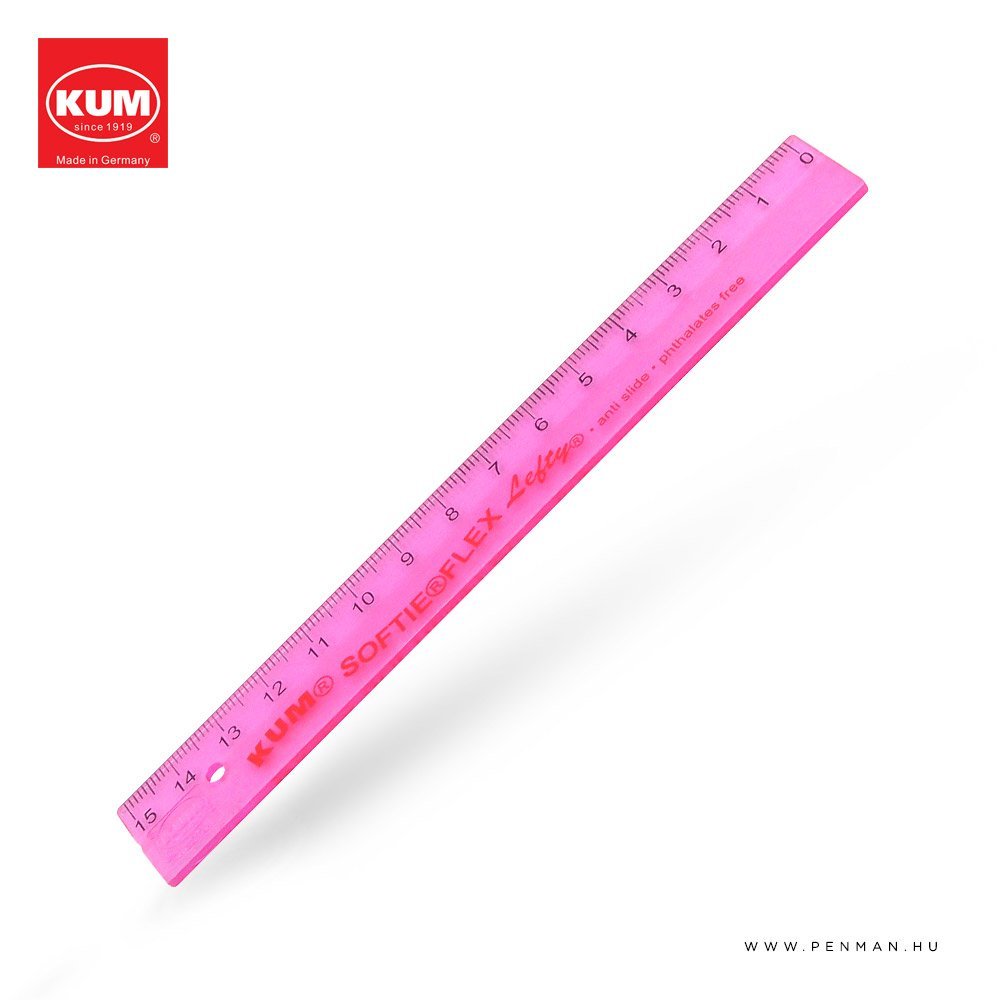 kum 15cm balkezes vonalzo pink