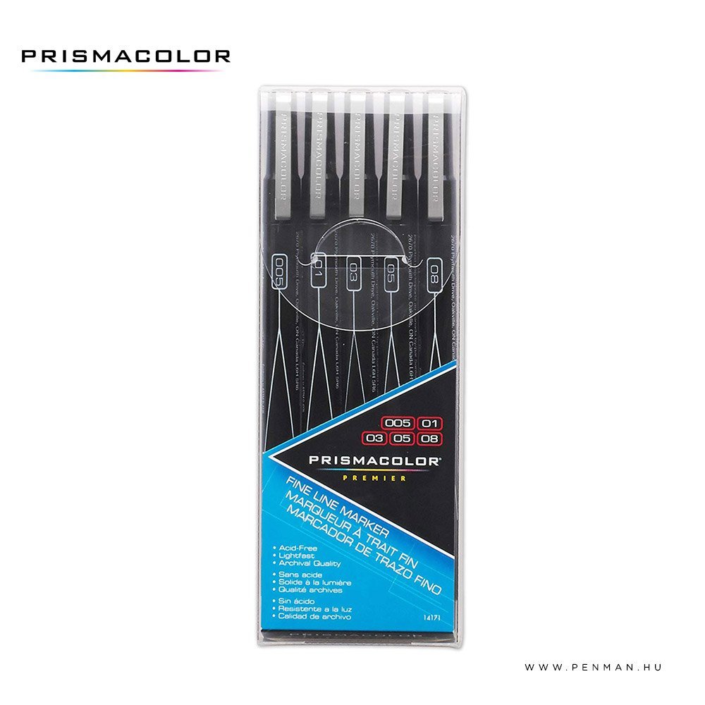 prismacolor fine line marker black set 005 08