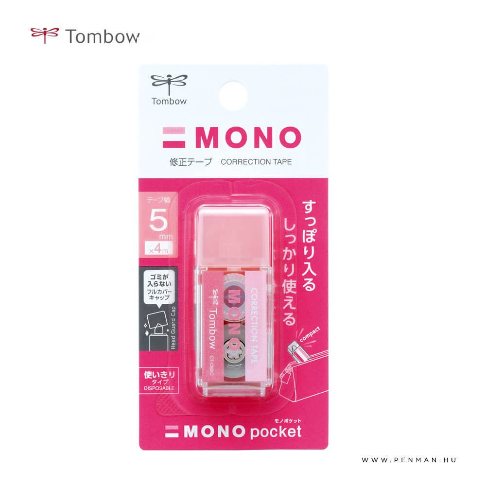 tombow mono pocket hibajavito roller pink 001