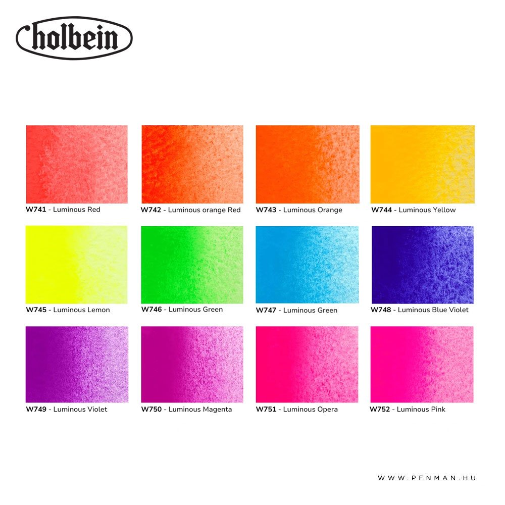 holbein akvarell 5ml luminous set 12db 5ml 002