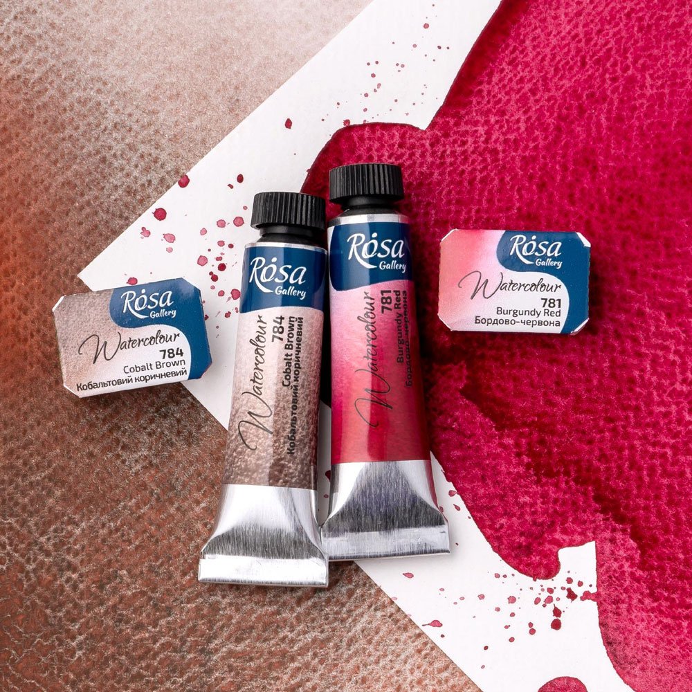 rosa gallery akvarell tubus 10ml burgundy red 781 002