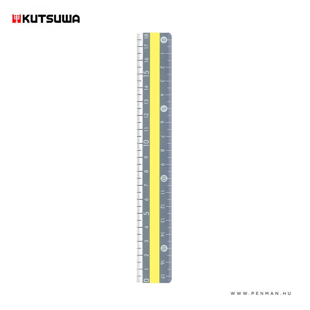 kutsuwa vonalzo 18cm szurke sarga 001