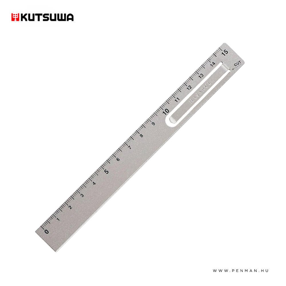 kutsuwa 15cm alu vonalzo silver 001