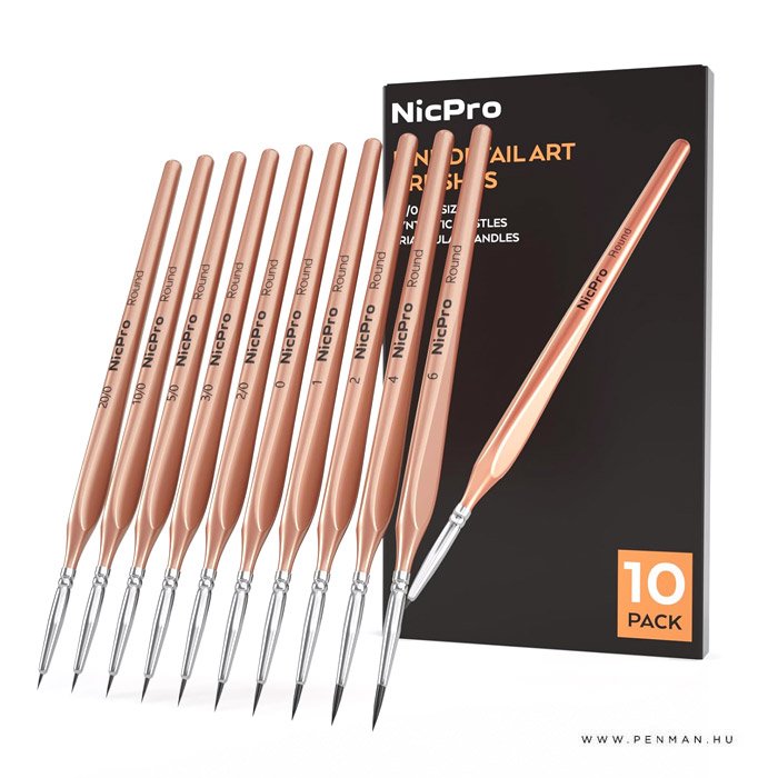 nicpro 10 darabos finom reszletezo ecsetkeszlet 001