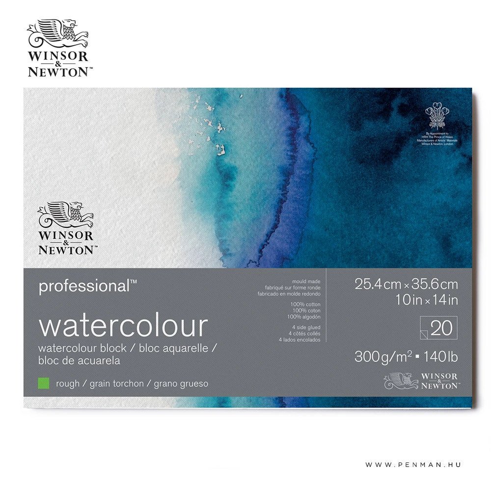 winsor newton professional akvarell tomb 20 lap 26x36cm 300g rough 001