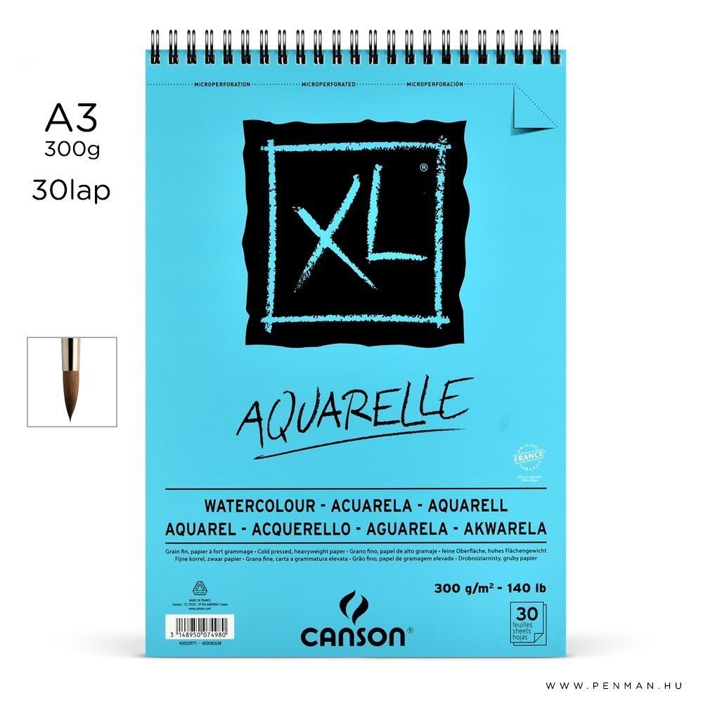 canson xl aquarelle papir a3 30lap 300g rs finom