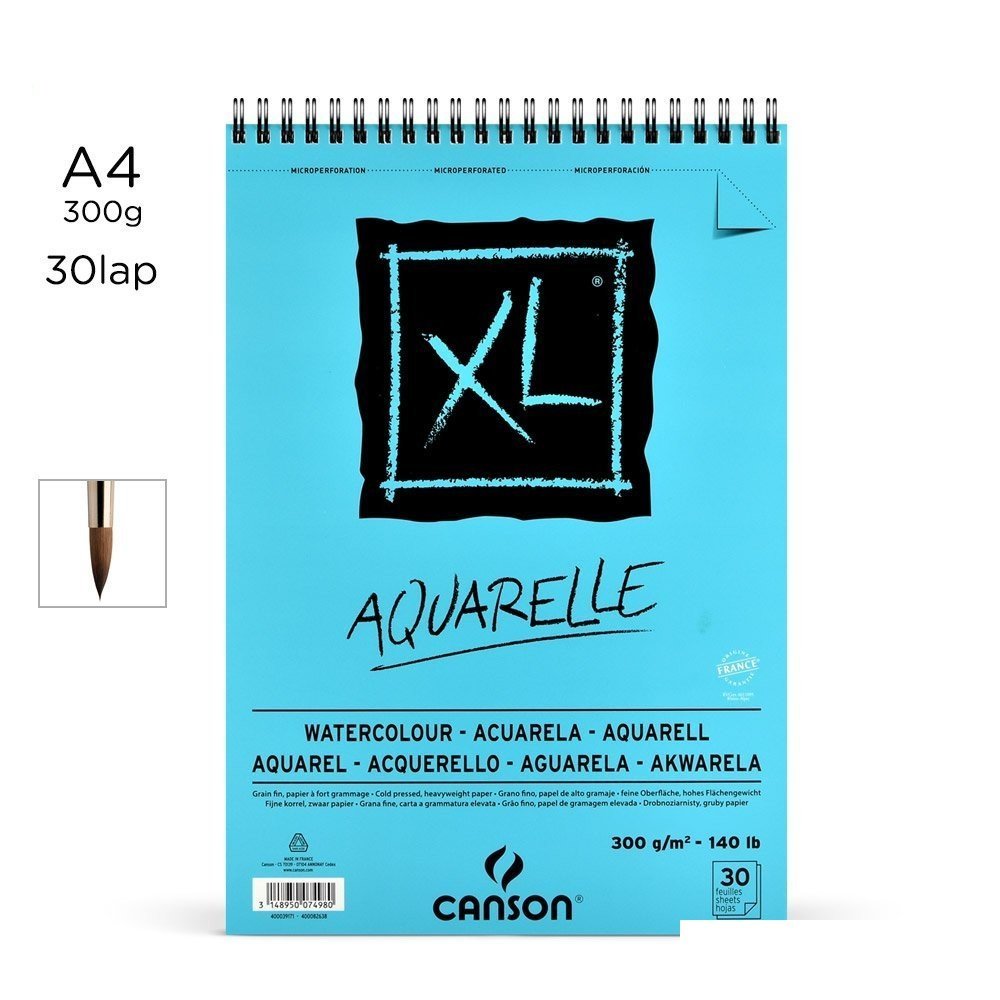 canson xl aquarelle papir a4 30lap 300g rs finom